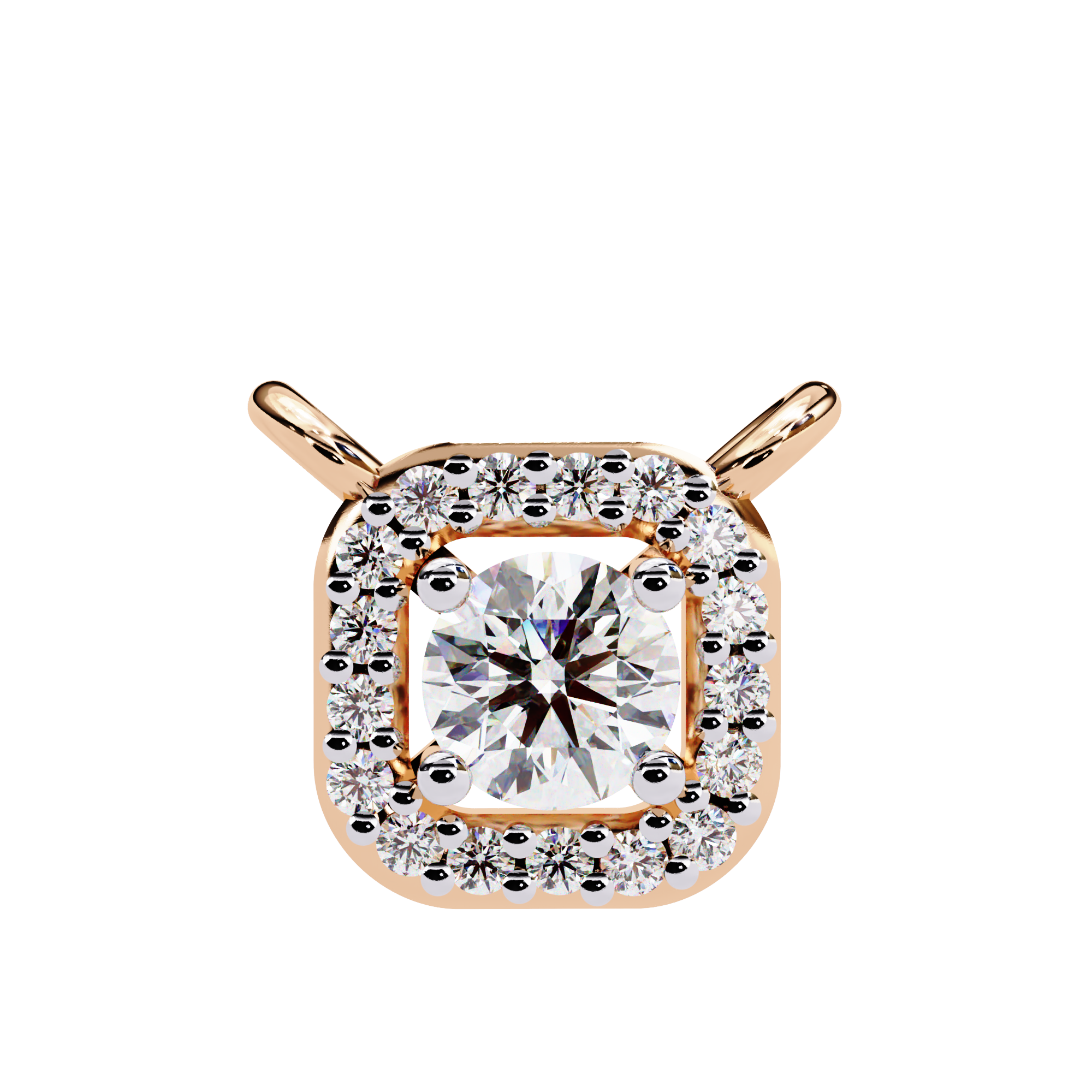 Solitairekart 0.30ct Natural Diamond Halo Luxe Pendant-HI Color, VS-SI Clarity